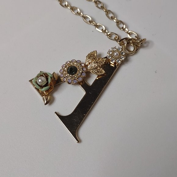 Letter A Decorative Pendant On Long 36 Inch Gold Tone Chain - Picture 6 of 10